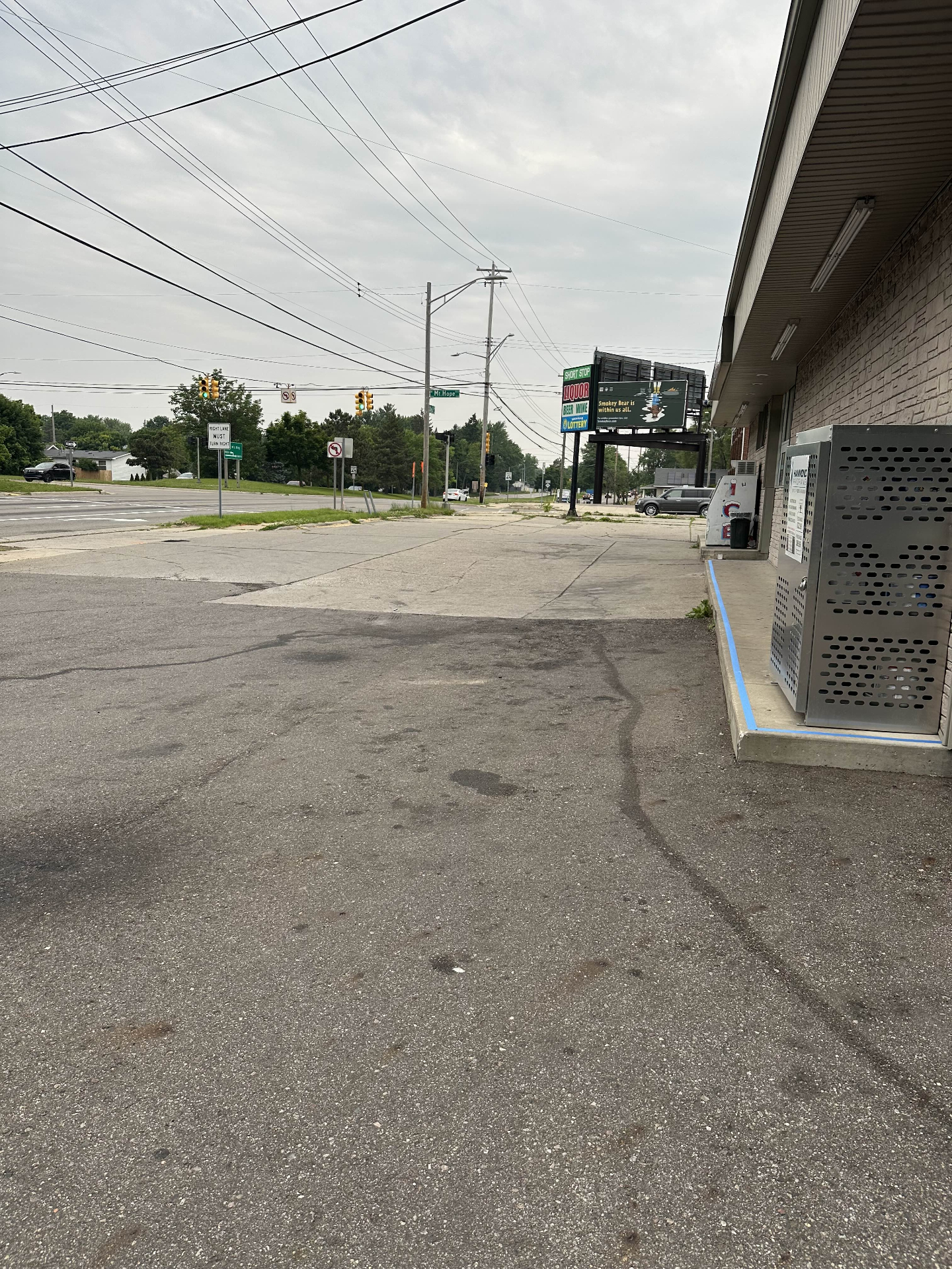 Commercial parking lot before striping